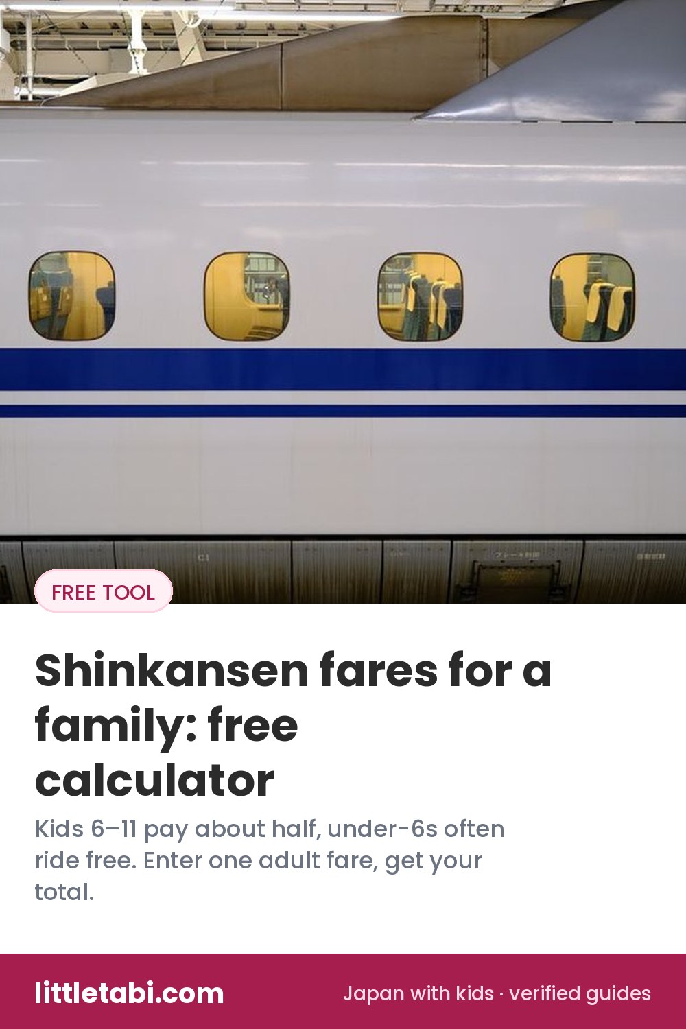 Pin: Shinkansen Family Fare Calculator (kids' fares, 2026)